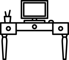 Computer Desk Craft Design Svg File, Free Vectors File